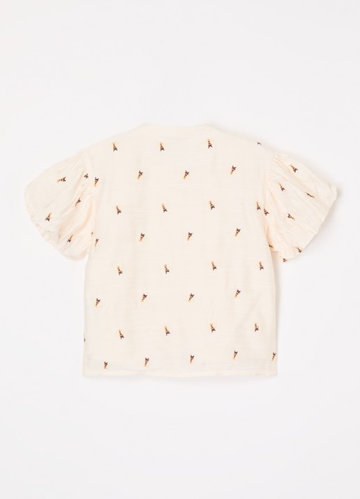 Donsje Amsterdam Ezrah blouse met borduring - achterkant 3 gebroken wit