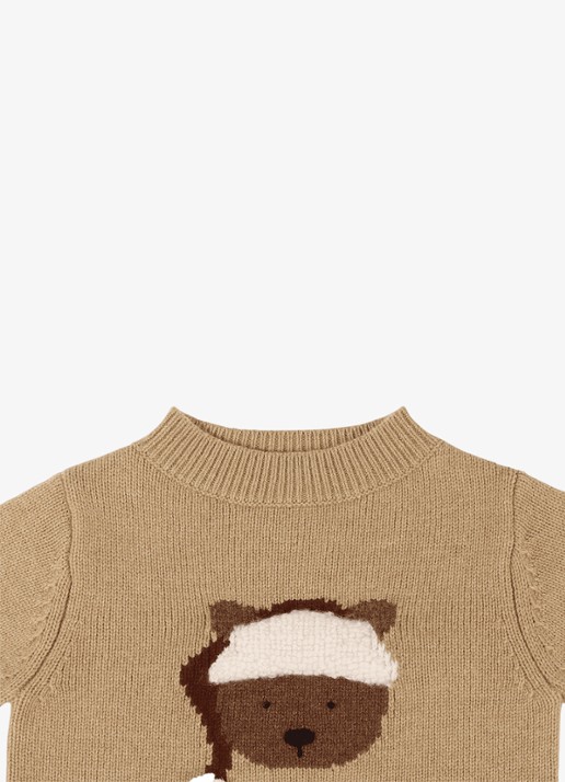 Donsje Amsterdam Fijngebreide trui van merino wol - detail 6 beige