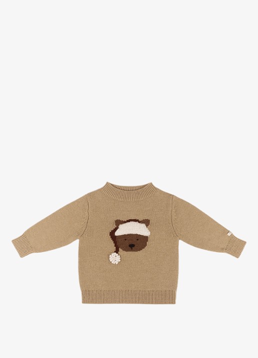 Donsje Amsterdam Fijngebreide trui van merino wol - voorkant 3 beige