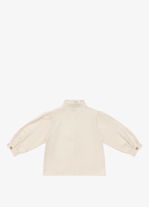 Donsje Amsterdam Fini blouse met ballonmouw - achterkant zand