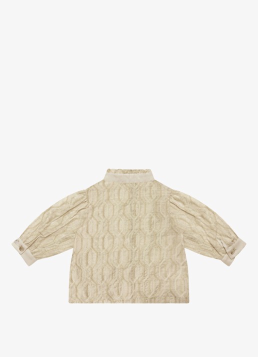 Donsje Amsterdam Fini blouse met ballonmouw - achterkant 4 taupe