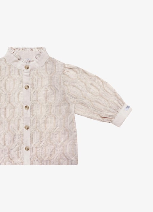 Donsje Amsterdam Fini blouse met structuur - detail 4 beige