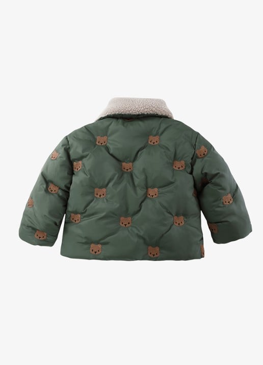 Donsje Amsterdam Florus pufferjas met print - achterkant 8 groen