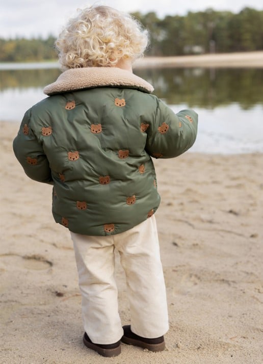 Donsje Amsterdam Florus pufferjas met print - voorkant 2 groen