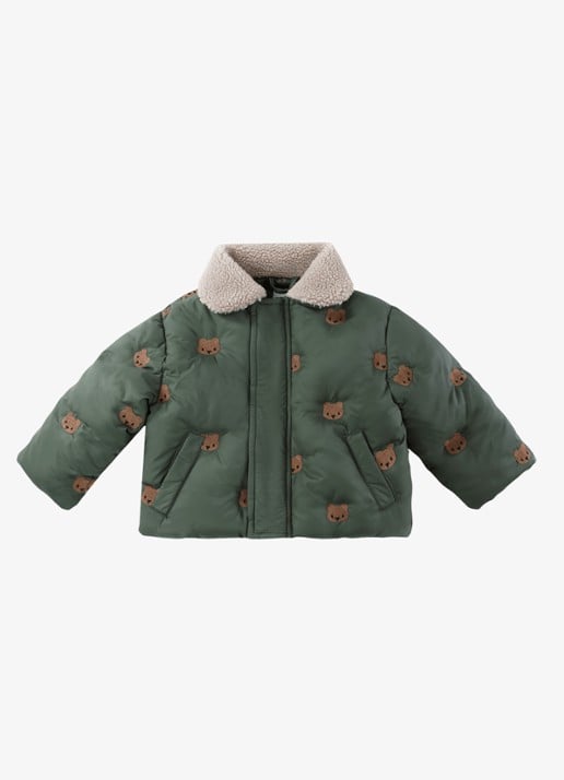 Donsje Amsterdam Florus pufferjas met print - voorkant 3 groen