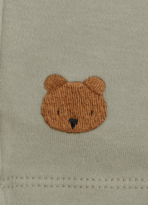 Donsje Amsterdam Ithri Bear straight fit korte joggingbroek van katoen - detail 3 groen