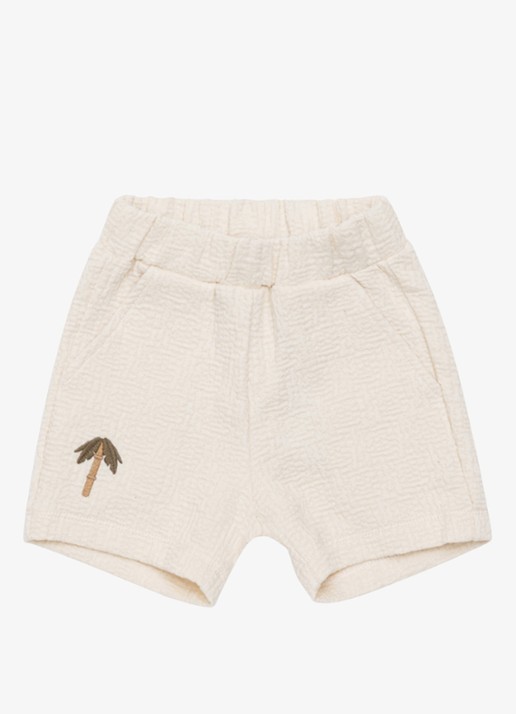 Donsje Amsterdam Ithri Palm Tree straight fit korte joggingbroek van katoen