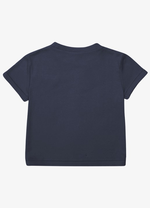 Donsje Amsterdam Jarne t-shirt van kartoen  - achterkant 3 donkerblauw
