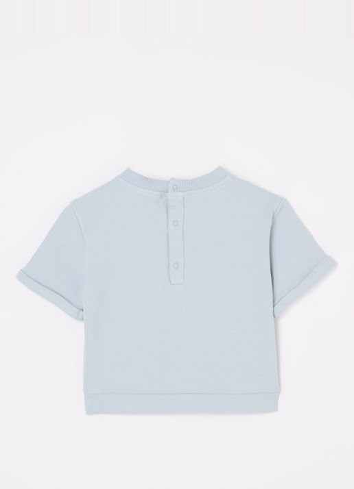 Donsje Amsterdam Jarne T-shirt van  katoen - voorkant 2 lichtblauw