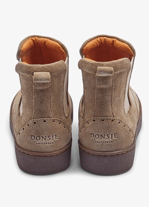 Donsje Amsterdam Jesmer chelsea boot van suède  - achterkant 5 khaki