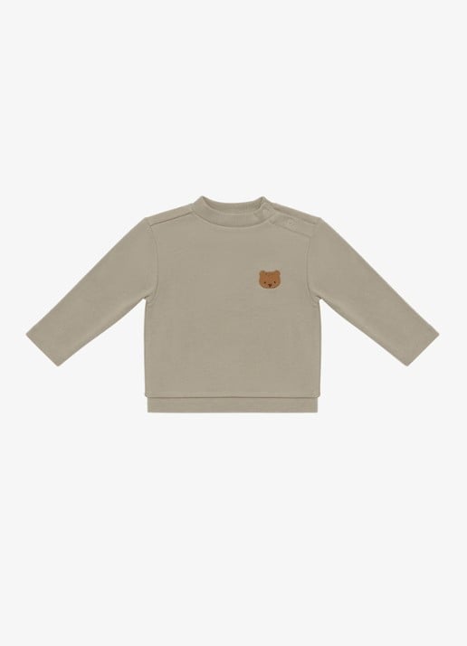 Donsje Amsterdam Jorijn sweater met borduring - voorkant 3 beige