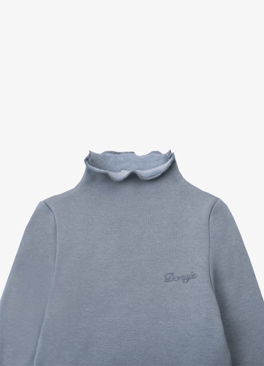 Donsje Amsterdam Jotte longsleeve met logoborduring - detail 4 blauw