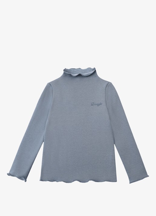 Donsje Amsterdam Jotte longsleeve met logoborduring - voorkant 2 blauw