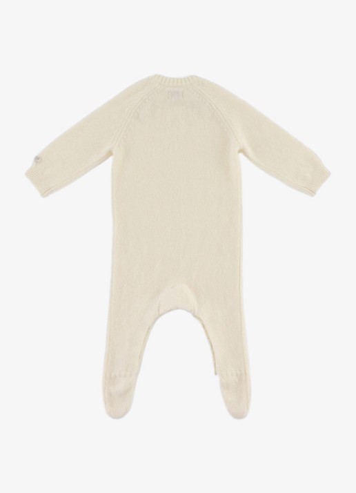 Donsje Amsterdam Juelz babypak van merino wol - achterkant gebroken wit
