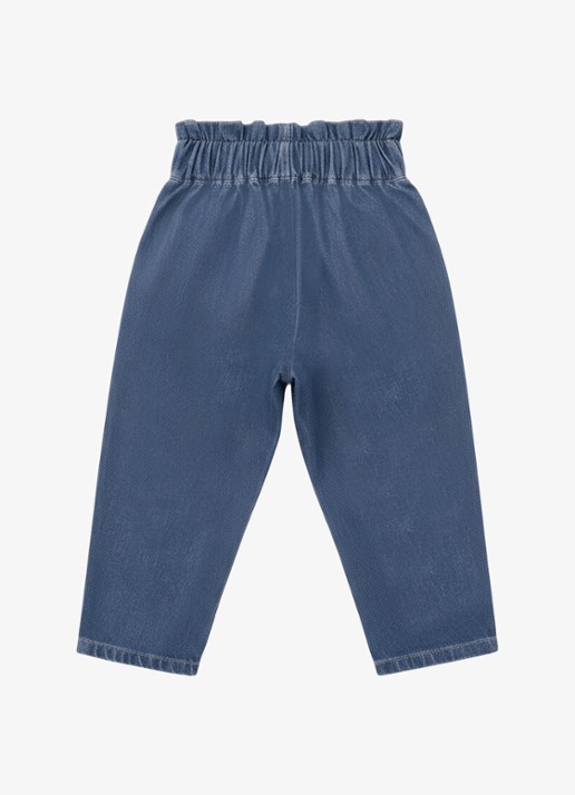 Donsje Amsterdam Juma tapered fit broek van denim - achterkant 3 donkerblauw