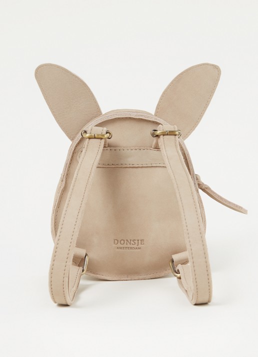 Donsje Amsterdam Kapi Bunny rugzak van leer - achterkant 3 beige