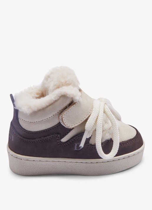 Donsje Amsterdam Kicco sneakers met bont - detail 3 donkerbruin