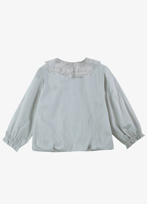 Donsje Amsterdam Kieke blouse met kraag - achterkant grijs