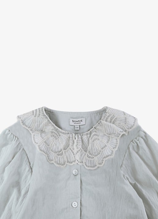 Donsje Amsterdam Kieke blouse met kraag - detail 3 grijs