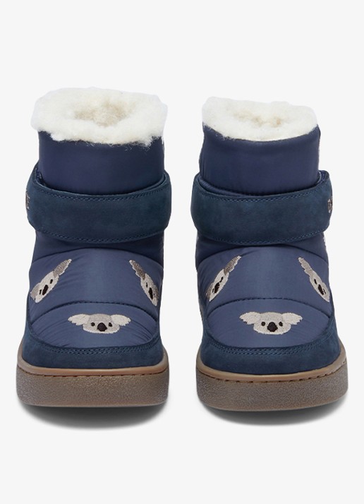 Donsje Amsterdam Kitto snowboot met borduring - detail 4 donkerblauw