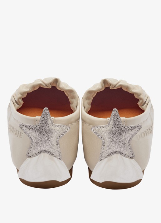 Donsje Amsterdam Lauran Shooting Star ballerina van leer - achterkant 3 ivoor