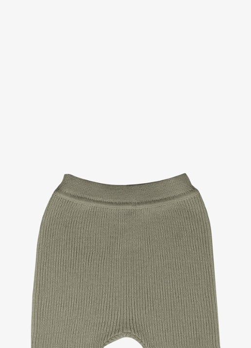 Donsje Amsterdam Lieke legging met ribstructuur - detail groen