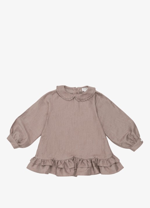Donsje Amsterdam Luus Dress - voorkant 5 donkerbeige