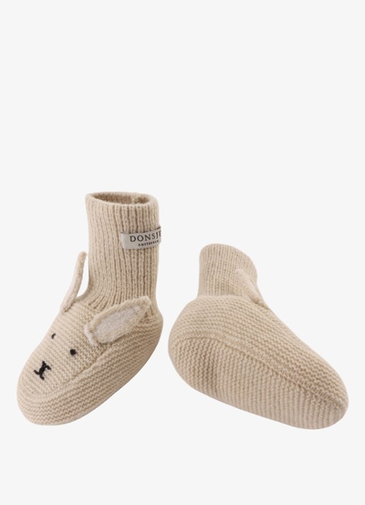 Donsje Amsterdam Maicer Bunny babyslofje van merino wol - detail 4 beige
