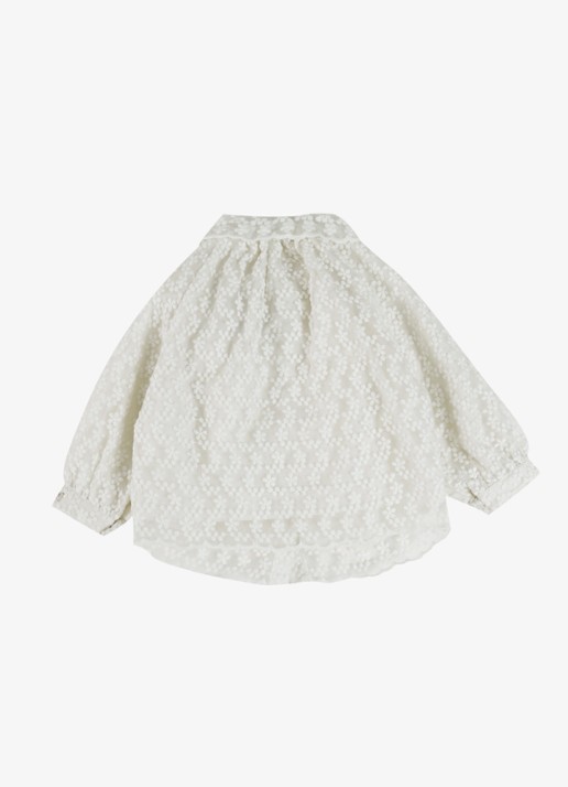 Donsje Amsterdam Mailien blouse met bloemborduring - achterkant 8 wit