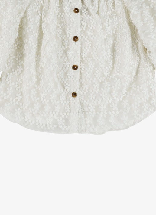 Donsje Amsterdam Mailien blouse met bloemborduring - detail 6 wit