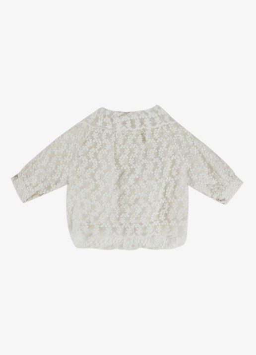 Donsje Amsterdam Mailien blouse met bloemborduring - achterkant 9 wit