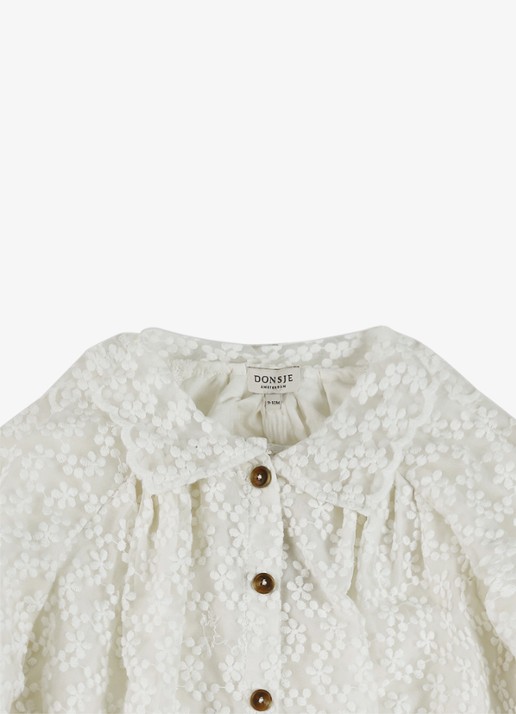 Donsje Amsterdam Mailien blouse met bloemborduring - detail 7 wit