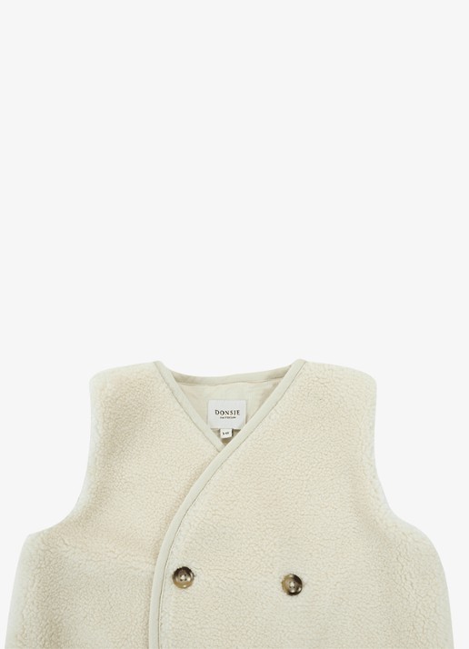 Donsje Amsterdam Monty Gilet - detail 6 gebroken wit