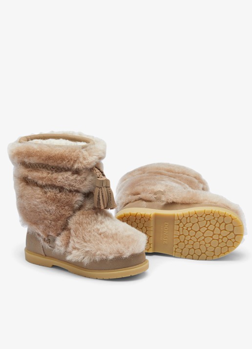 Donsje Amsterdam Myril boots met bont - detail 4 bruin