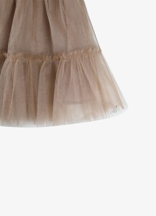 Donsje Amsterdam Negina jurk met tule - detail 4 beige