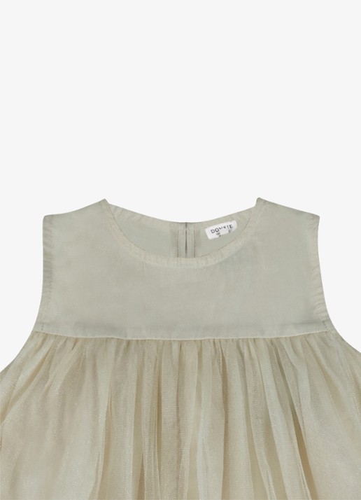 Donsje Amsterdam Negina mini jurk met tule - detail 2 naturel