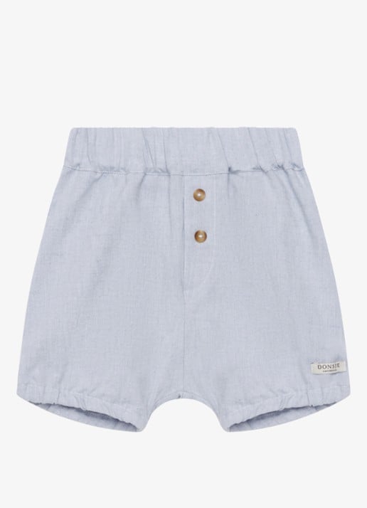 Donsje Amsterdam Olean korte broek met logo - voorkant 2 lichtblauw