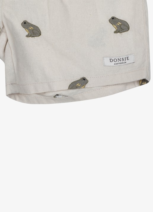 Donsje Amsterdam Olivier Frogs korte broek van linnen  - detail 4 wit