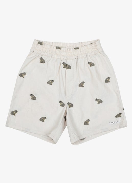 Donsje Amsterdam Olivier Frogs korte broek van linnen  - voorkant 2 wit