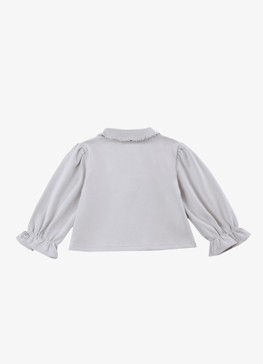 Donsje Amsterdam Pluimpje vest met kraag - achterkant 3 beige