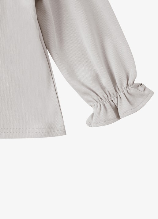 Donsje Amsterdam Pluimpje vest met kraag - detail 2 beige