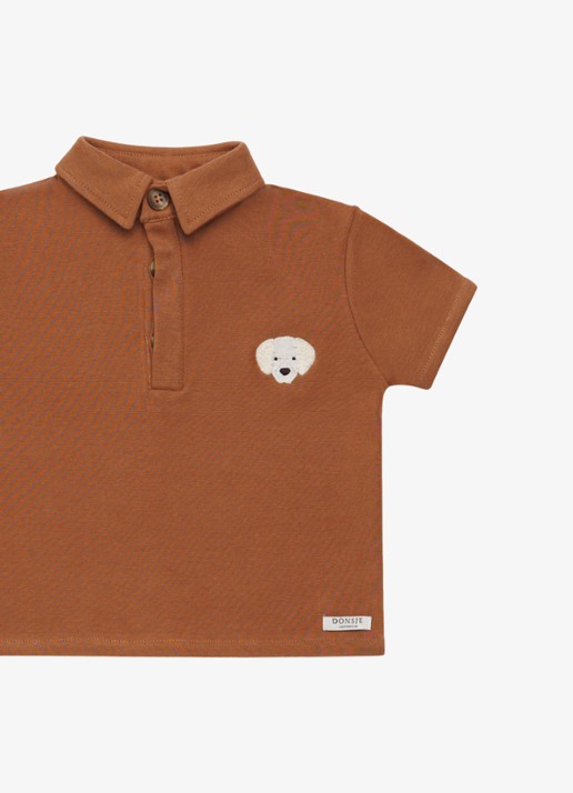Donsje Amsterdam Polo met borduring - detail 4 bruin
