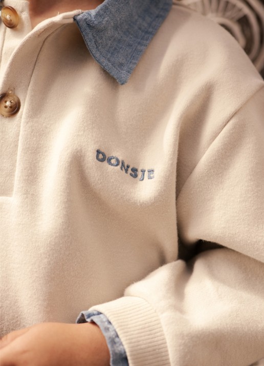 Donsje Amsterdam Priem sweater met polokraag - voorkant 2 beige
