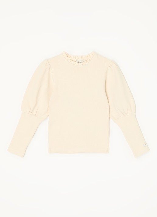 Donsje Amsterdam Raeven longsleeve van  katoen - voorkant 2 beige