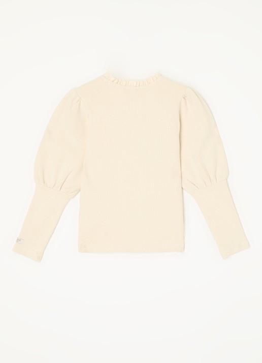 Donsje Amsterdam Raeven longsleeve van  katoen - voorkant 3 beige