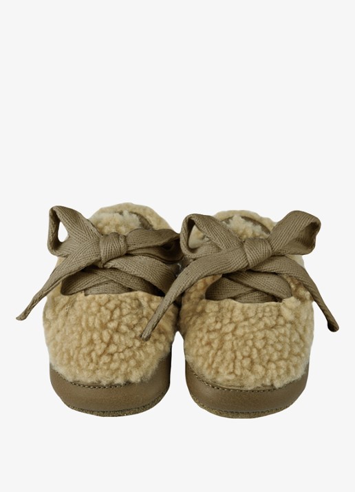 Donsje Amsterdam Rije sneakers met bont - detail 2 beige