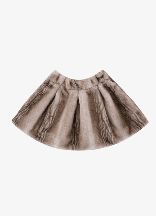 Donsje Amsterdam Rok van imitatiebont - achterkant beige