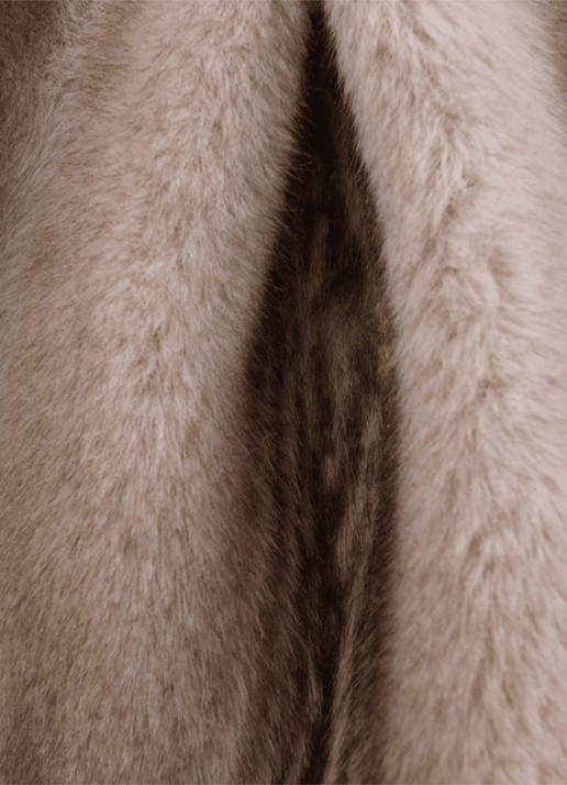 Donsje Amsterdam Rok van imitatiebont - detail 4 beige