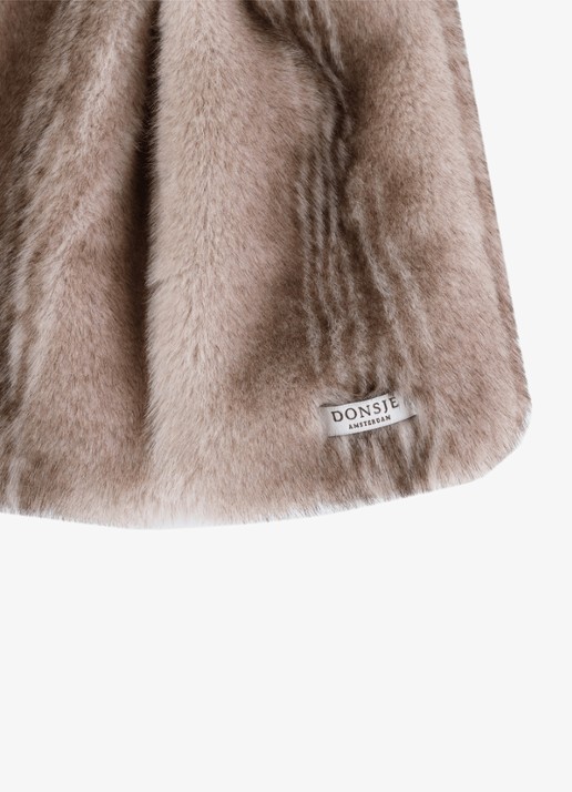 Donsje Amsterdam Rok van imitatiebont - detail 5 beige