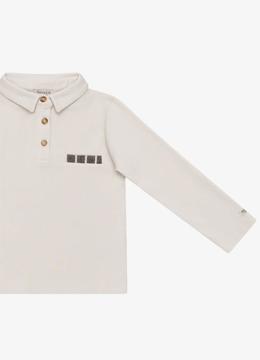Donsje Amsterdam Rudmer longsleeve met logo - detail 3 beige